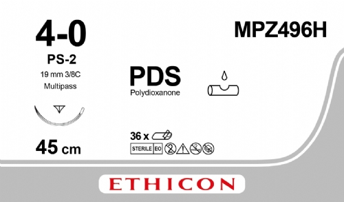 Ethicon PDS II 4-0 45cm PS-2 Suture - MPZ496H