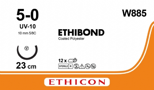 EB EXC WHT 23CM M1<br/>Size: ETHIBOND<br/>Colour: 5-0<br/>Style: non cutting