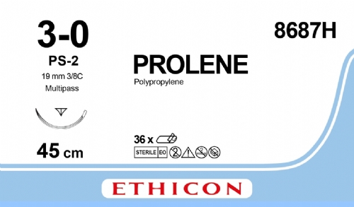 PROLENE Polypropylene Suture<br/>Size: PROLENE<br/>Colour: 3-0<br/>Style: cutting