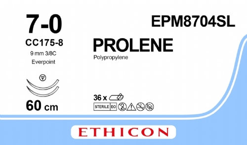 PROLENE Polypropylene Suture With EVERPOINT Technology<br/>Size: PROLENE<br/>Colour: 7-0<br/>Style: non cutting