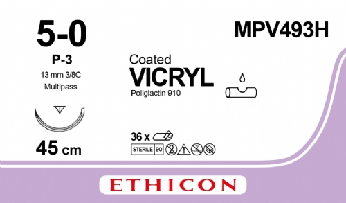 Ethicon VICRYL 5-0 45cm P-3 Suture - MPV493H