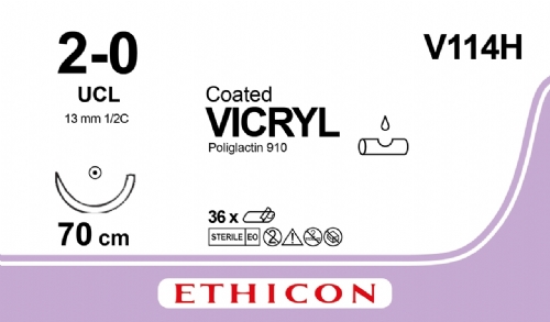 COATED VICRYL (polyglactin 910) Suture<br/>Size: VICRYL PLUS<br/>Colour: 0<br/>Style: non cutting<br/>Size: VICRYL PLUS<br/>Colour: 0<br/>Style: non cutting
