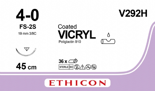 COATED VICRYL (polyglactin 910) Suture<br/>Size: VICRYL PLUS<br/>Colour: 4-0<br/>Style: cutting<br/>Size: VICRYL PLUS<br/>Colour: 4-0<br/>Style: cutting