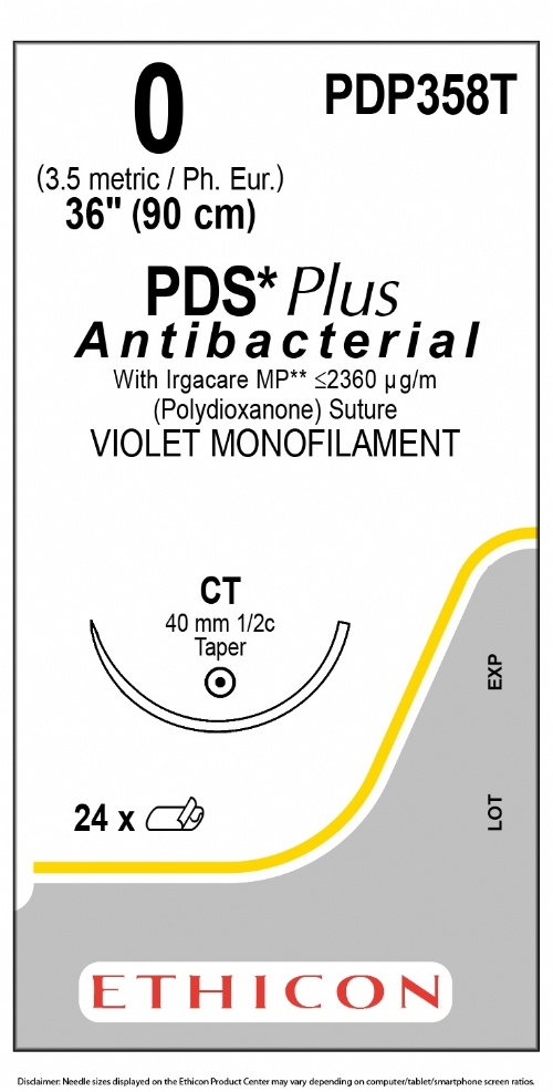 PDS PLUS (polydioxanone) Suture<br/>Size: PDS PLUS<br/>Colour: 0<br/>Style: non cutting<br/>Size: PDS PLUS<br/>Colour: 0<br/>Style: non cutting