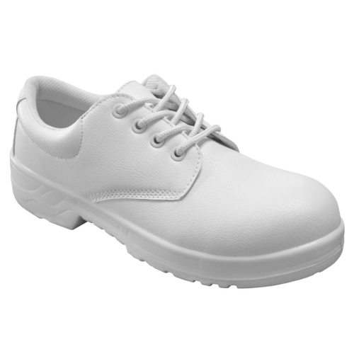 Beaver S2 White Lace-Up Safety Shoe with Steel Toe Cap
