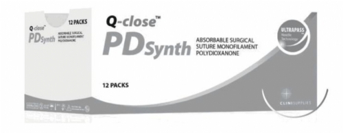 Q-close PDS Absorbable Polydioxanone Surgical Suture – USP 3-0 – 75 cm – Violet – 1/2 Circle Non-Cutting Taper Point 20 mm Needle (Box of 12)
