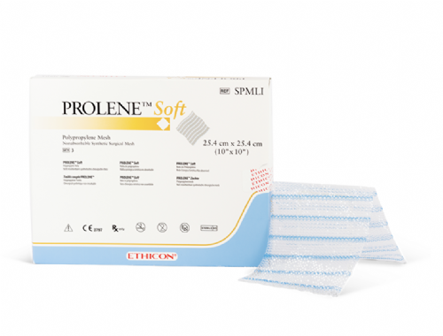 Ethicon PROLENE Soft Polypropylene Flat Mesh Non-Absorbable Surgical Hernia Repair Mesh – 25 cm × 25 cm – Square – Macroporous Polypropylene – SPMLI (Box of 3)