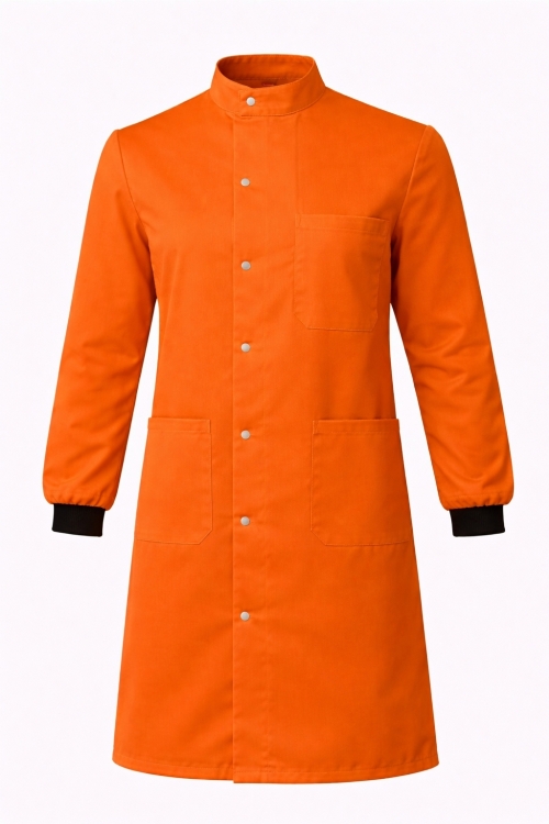Howie Coat Stud Fastening Rib Cuff - 100% Cotton - Orange