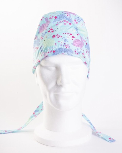 Multi-Coloured Rabbits Surgeons Hat 100% Cotton